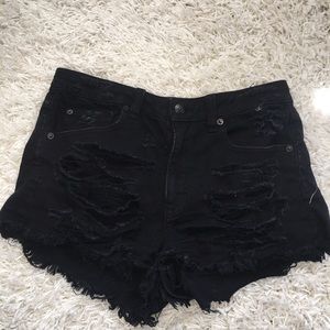 American eagle black denim shorts